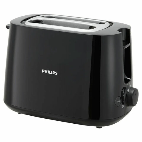 Тостер PHILIPS HD2581/90, 830 Вт, 2 тоста, 8 режимов, пластик, черный 456941 - МСК «Форвард»