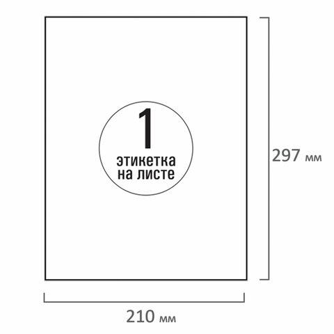 Этикетка самоклеящаяся ВСЕПОГОДНАЯ 210х297 мм, 1 этикетка, полиэстер, белая, 25 листов, TANEX, сырье Финляндия,  TW-2000 114545 - МСК «Форвард»