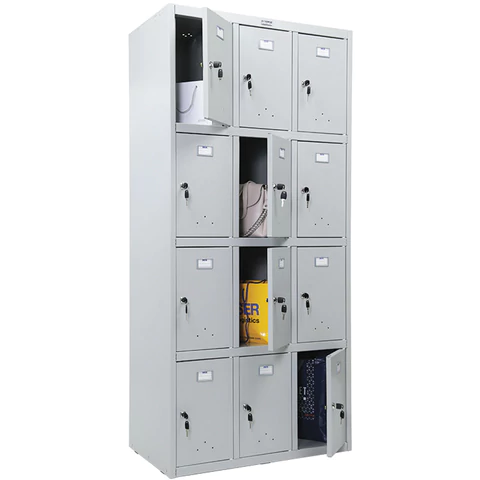 Шкаф металлический для сумок ПРАКТИК "LS-34" двенадцатисекционный, 1830х850х500 мм, 44 кг, разборный 290522 минпромторг под заказ 8 дней - МСК «Форвард»