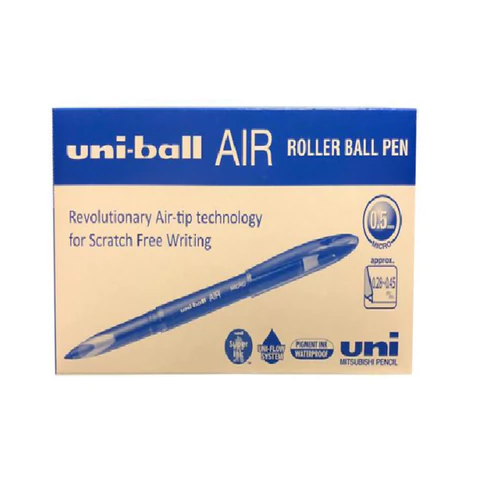 Ручка-роллер Uni-Ball "AIR Micro", СИНЯЯ, корпус белый, узел 0,5 мм, линия 0,24 мм, 15906, UBA-188-E WHITE 144116 - МСК «Форвард»