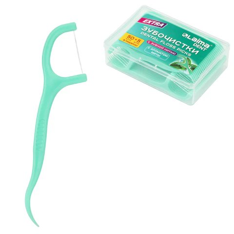 Зубочистки-флоссеры с зубной нитью "50 шт. + 5 в подарок!", в боксе, ВКУС МЯТЫ, LAIMA DENT, 609405 - МСК «Форвард»