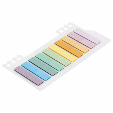 Закладки клейкие пастельные BRAUBERG PASTEL, пластиковые, 45х10 мм, 10 цветов х 20 листов, 115579 - МСК «Форвард»
