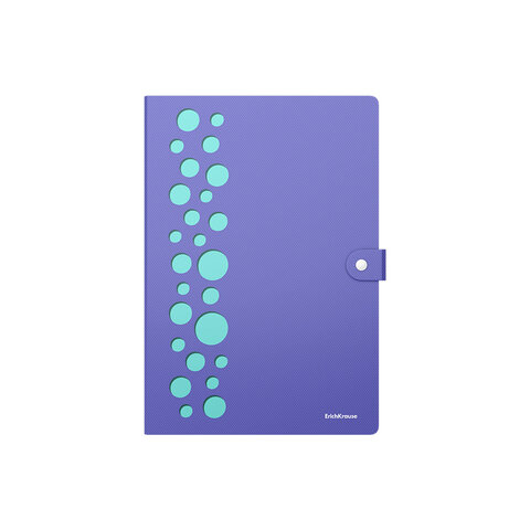 Папка-органайзер на кнопке 4 отделения, ERICH KRAUSE "Diagonal Pastel", 600 мкм, до 150 л., А4, ассорти, 61211 272943 - МСК «Форвард»