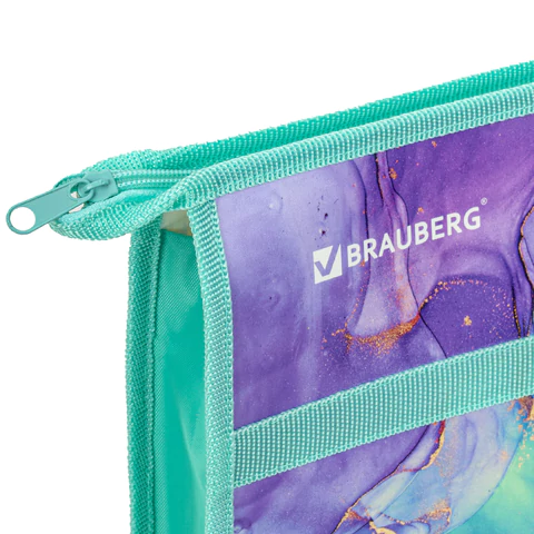 Папка для рисунков и чертежей с ручками BRAUBERG А3, пластик, молния сверху, "Marble", 271435 - МСК «Форвард»