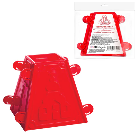 Пасочница пасхальная для приготовления творожной пасхи 900 г, с рецептом, пластик, 36312 592679