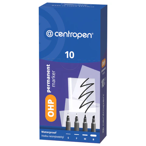 Маркер перманентный для любой гладкой поверхности ЧЕРНЫЙ CENTROPEN "OHP", 1 мм, 2637, 626370112 152682 - МСК «Форвард»