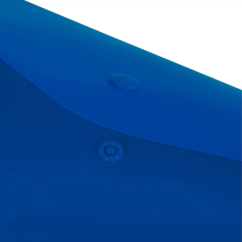 Папка-конверт с кнопкой BRAUBERG "SUPER", А4, матовая непрозрачная синяя, ПРОЧНАЯ 0,2 мм, 272875 - МСК «Форвард»