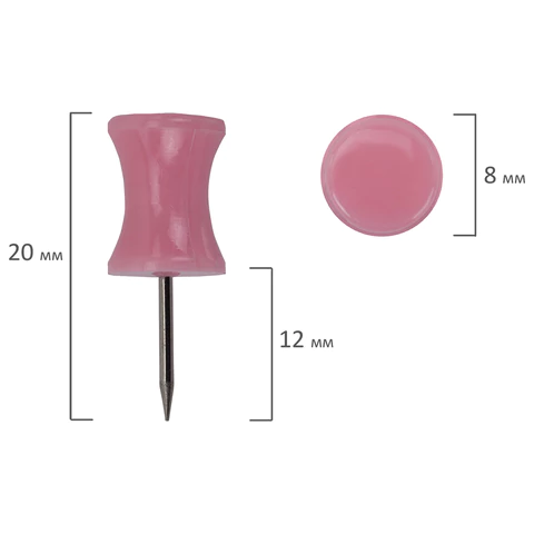 Силовые кнопки-гвоздики BRAUBERG PASTEL, пастельные цвета, 30 штук, 12 мм, 272756 - МСК «Форвард»