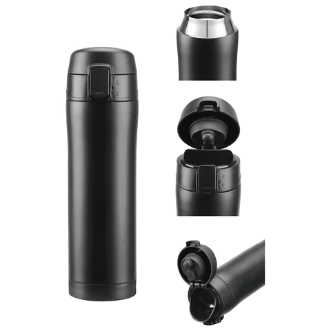 Термокружка 470 мл из нержавеющей стали SUS304, безграничный черный матовый, LAIMA, 608080 - МСК «Форвард»