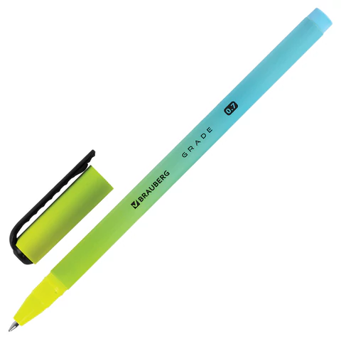 Ручка шариковая BRAUBERG GRADE, СИНЯЯ, корпус soft-touch, пишущий узел 0,7 мм, линия письма 0,35 мм, 144207 - МСК «Форвард»