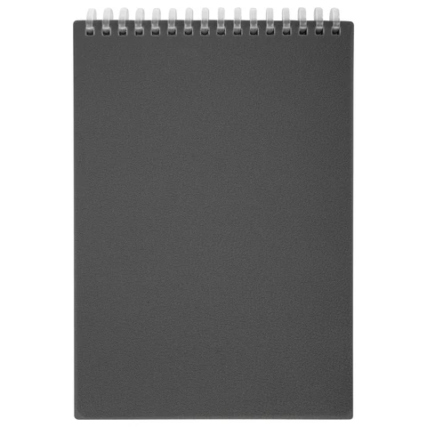 Блокнот А5, 80 л., силиконовый гребень, обложка пластик, клетка, BRAUBERG, серый, 117562 - МСК «Форвард»