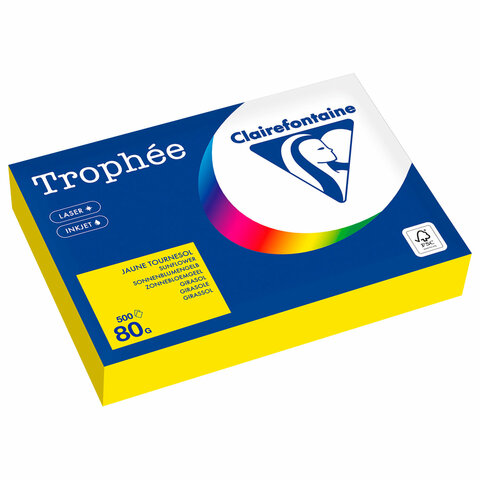 Бумага цветная CLAIREFONTAINE, А4, 80 г/м2, 500 л., интенсив, солнечно-желтый, Франция, 1978PC 116721 - МСК «Форвард»