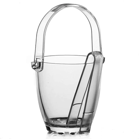 Ведерко для льда стеклянное, с пластиковыми щипцами, высота 130 мм, PASABAHCE "СИЛЬВАНА", фирменная подарочная упаковка, 53628 700574 - МСК «Форвард»