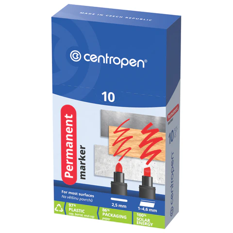 Маркер перманентный CENTROPEN 8566, ЗЕЛЕНЫЙ, круглый наконечник, 2,5 мм, 585660110 151106 - МСК «Форвард»