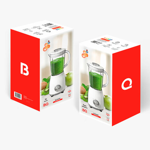 Блендер стационарный BQ (БИ-КЬЮ) SB1009, 750 Вт, 2 скорости, чаша 1,2 л, пластик, белый, 86192481 457483 - МСК «Форвард»