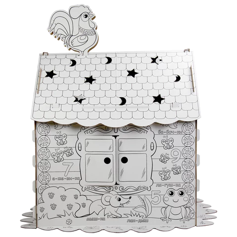 Картонный игровой развивающий Домик-раскраска "Сказочный", высота 130 см, BRAUBERG Kids, 880364 - МСК «Форвард»
