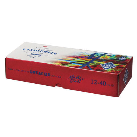Гуашь художественная "Мастер-класс", 12 цветов по 40 мл, 1741010 190402 - МСК «Форвард»