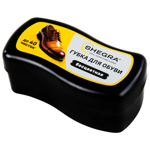 Губка-волна мини для обуви из гладкой кожи БЕСЦВЕТНАЯ, компактный размер, SHEGRA (ШЕГРА), 700775 - МСК «Форвард»