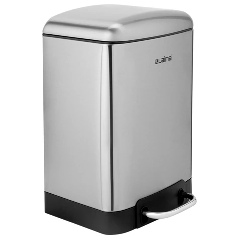 Ведро мусорное с педалью 6 л, крышка с доводчиком, стальное, БЕЗ ОТПЕЧАТКОВ, LAIMA ULTRA, 701567 - МСК «Форвард»