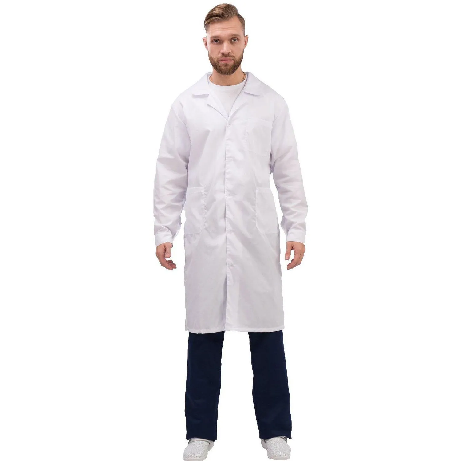 Халат для медицинского персонала муж. м04-ХЛ цв.бел. (р.44-46) 170-176 93454 Честный знак!