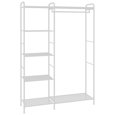 Вешалка-стеллаж ZMI "Валенсия-1", 1555х1090х300 мм, 7 полок, металл, белая, ГСВ1 Б 700929 - МСК «Форвард»