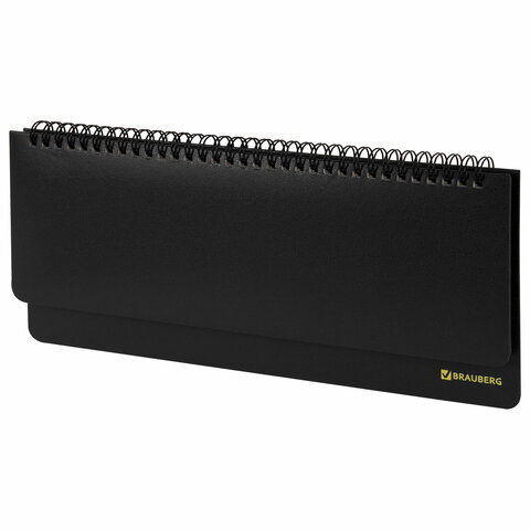 Планинг настольный недатированный 305х140мм BRAUBERG Select балакрон, 60л, черный, 123797