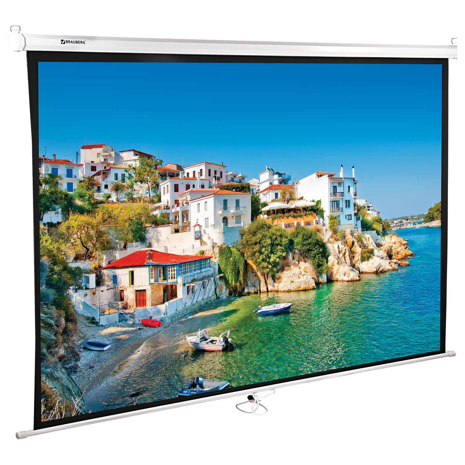 Экран проекционный настенный (150х200см), матовый, 4:3, BRAUBERG WALL, 236728
