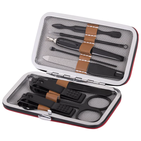 Универсальный набор для маникюра и педикюра 9 в 1 в футляре, MINI, красный, WBZ (ВБЗ), 609493 - МСК «Форвард»