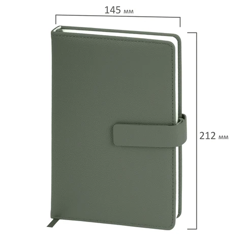 Ежедневник в подарочном наборе 5 в 1, А5, 145x212 мм, BRAUBERG "President", под кожу, 160 листов, зеленый, 116855 - МСК «Форвард»