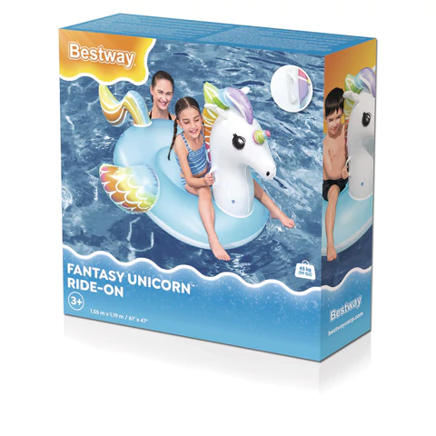 Надувная игрушка-наездник "Единорог" с ручками, 155x119 см, от 3 лет, до 45 кг, BESTWAY, 41114 680088