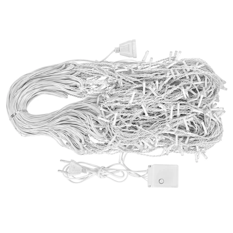 Электрогирлянда-бахрома уличная 25х0,7 м, 400 LED, холодный белый, 220 V, контроллер, ЗОЛОТАЯ СКАЗКА, 592552 - МСК «Форвард»