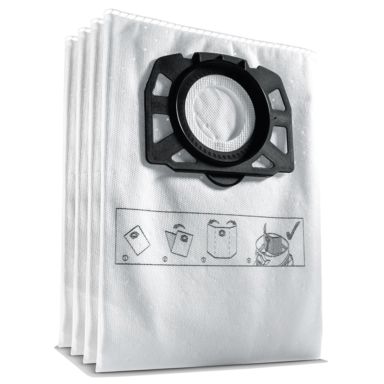 Мешки для сбора пыли KARCHER, КОМПЛЕКТ 4шт., из неткан.материала, д/пылесосов WD 4/5/6, 2.863-006.0 451520S