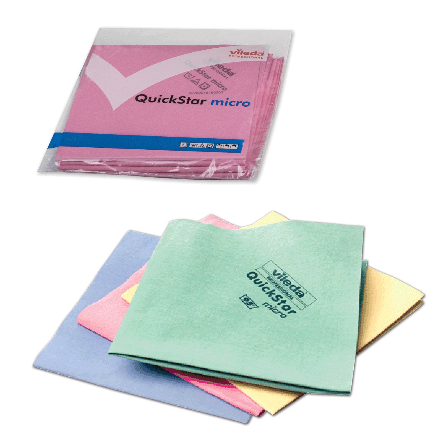 Салфетка микроволоконная VILEDA "МикронКвик", КОМПЛЕКТ 5шт, микроволокно, красные, 38*40см, 152110 602090