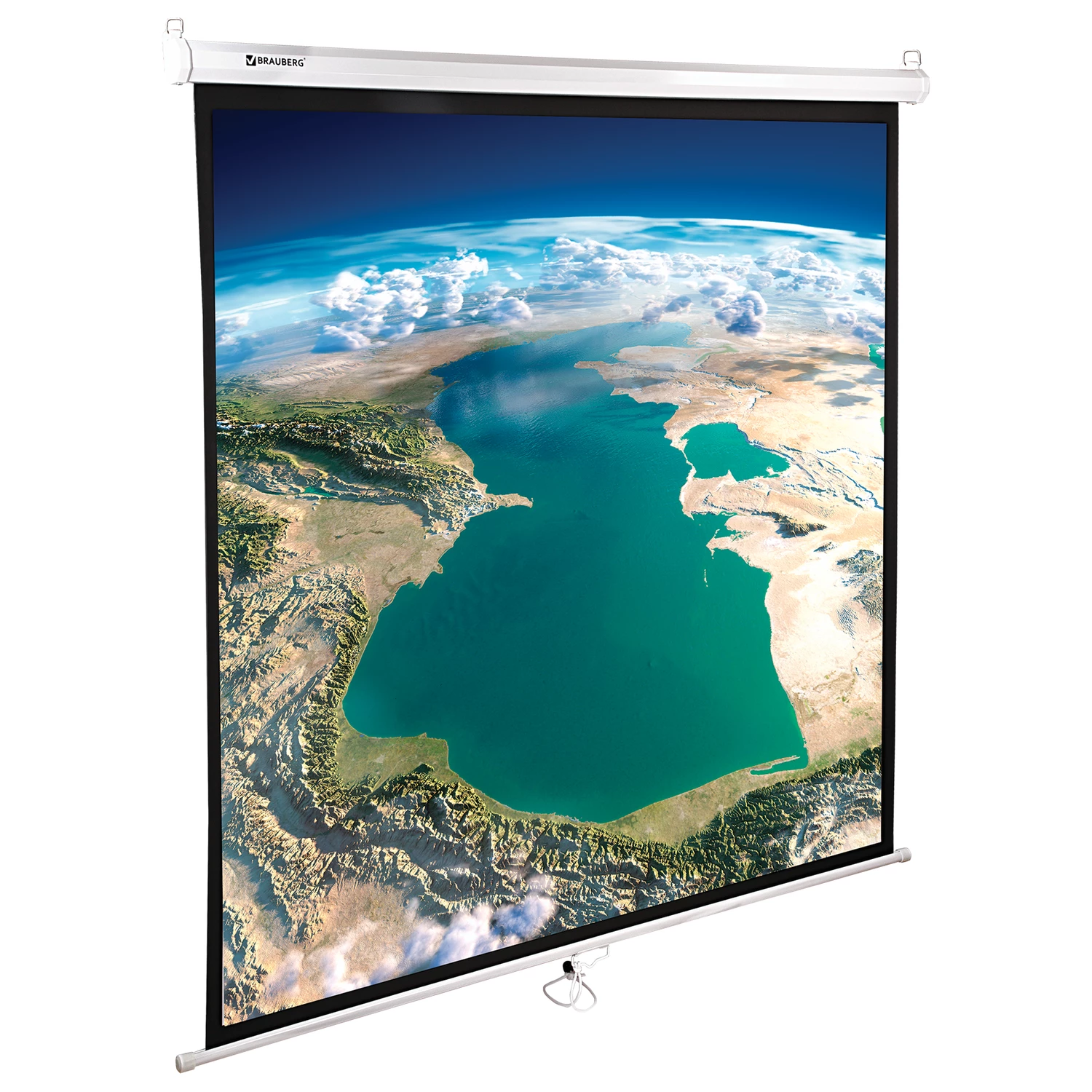 Экран проекционный настенный (180х180см), матовый, 1:1, BRAUBERG WALL, 236726