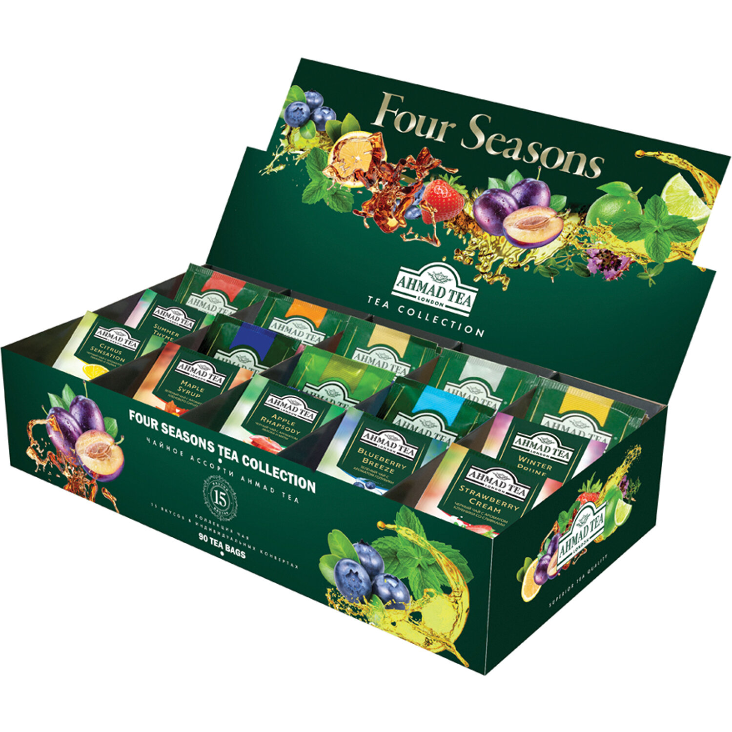 Чай AHMAD "Four Season’s" ассорти 15 вкусов, НАБОР 90 пакетов, N060S 620426