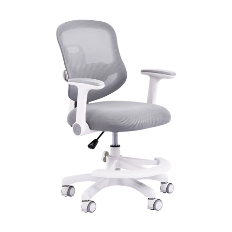 Кресло детское с подставкой для ног BRABIX KIDS "MG-215", сетка/ткань TW, серое, 533313 под заказ 8 дней