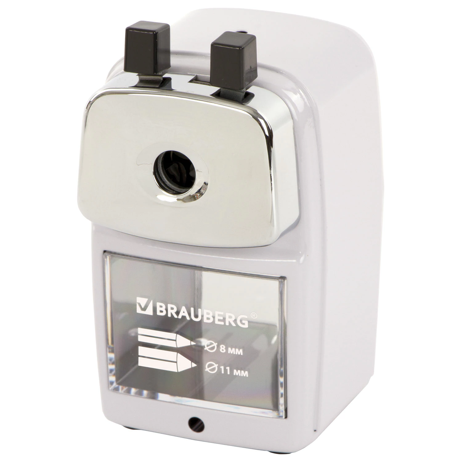 Точилка механическая BRAUBERG "METALLIC-X" для ч/гр и цветных карандашей 8/11мм, метал.корпус,228481