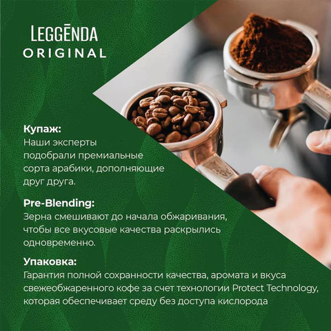 Кофе в зернах Poetti "Leggenda Original" 1 кг, 18001 622728 - МСК «Форвард»