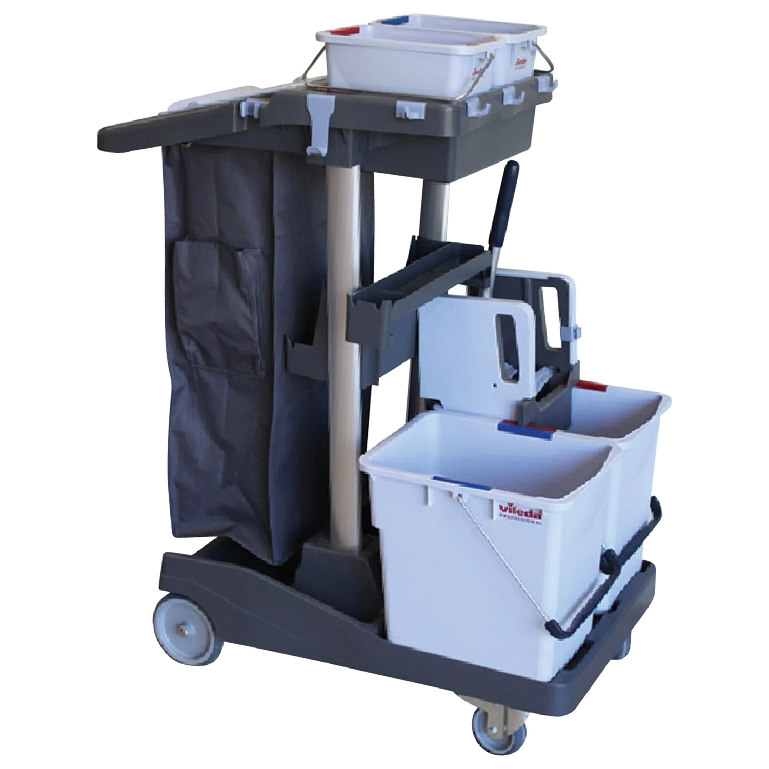 Тележка уборочная VILEDA "ВолеоПро" ведра 2х25л, 2х6л, вертикальный отжим, чехол для мус.меш 70л 145 602147
