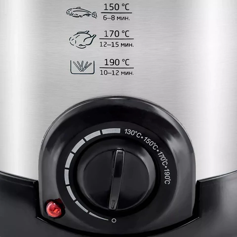 Фритюрница KITFORT KT-2009, 1000 Вт, объем 1 л, регулировка 130-190 °С, 1 корзинка, черная/серебристая, КТ-2009 458191 - МСК «Форвард»