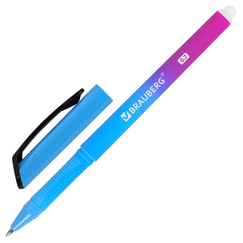 Ручка стираемая гелевая BRAUBERG "Grade", СИНЯЯ, 3 сменных стержня, узел 0,7 мм, линия письма 0,5 мм, 144209 - МСК «Форвард»