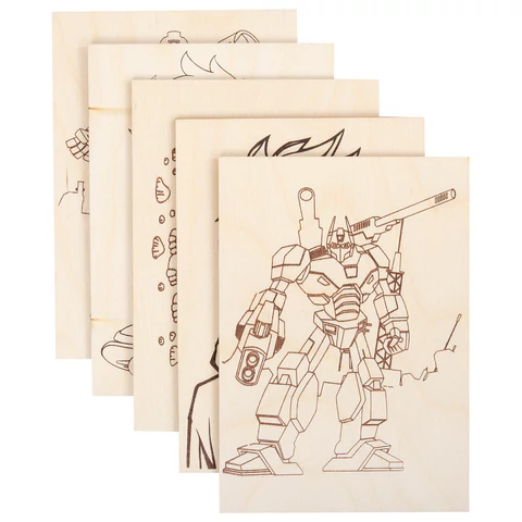 Заготовки деревянные для выжигания "Для мальчиков", 5 шт., 10 рисунков, 15х21 см, BRAUBERG HOBBY, 665310 - МСК «Форвард»