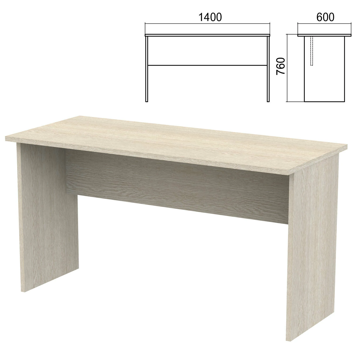 Стол письменный "Арго" (ш1400*г600*в760 мм), ясень шимо, А-003.60, 641251