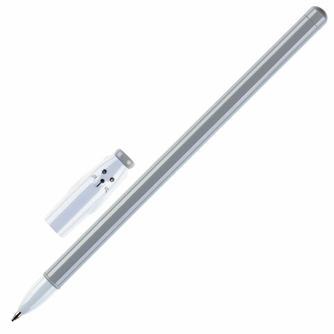 Ручка с топпером шариковая CENTRUM "Кот", СИНЯЯ, корпус ассорти, 0,7мм, дисплей, 89523 143815