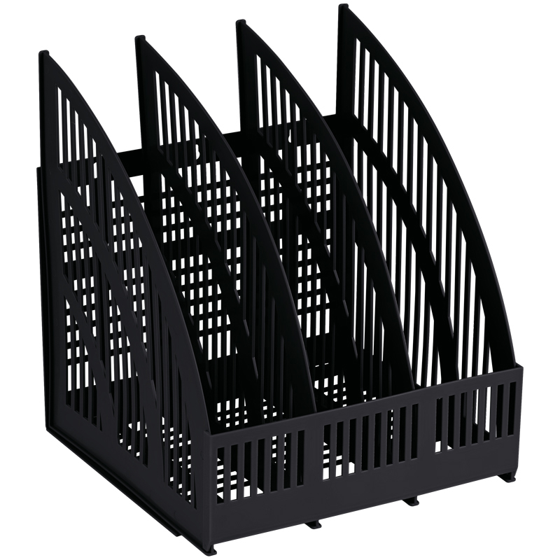 Лоток вертикальный для бумаг СТАММ "Line" (253х250х290 мм), 3 отделения, сетчатый,сборный,чер, ЛТВ-01470 257365