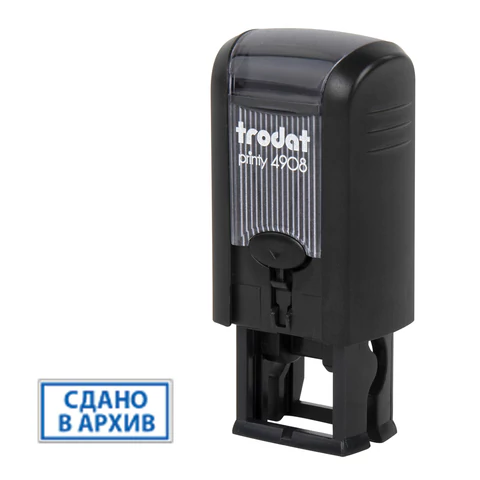 Оснастка для штампа, размер оттиска 15х7 мм, синий, TRODAT 4908 P3, подушка в комплекте, 95114 238361