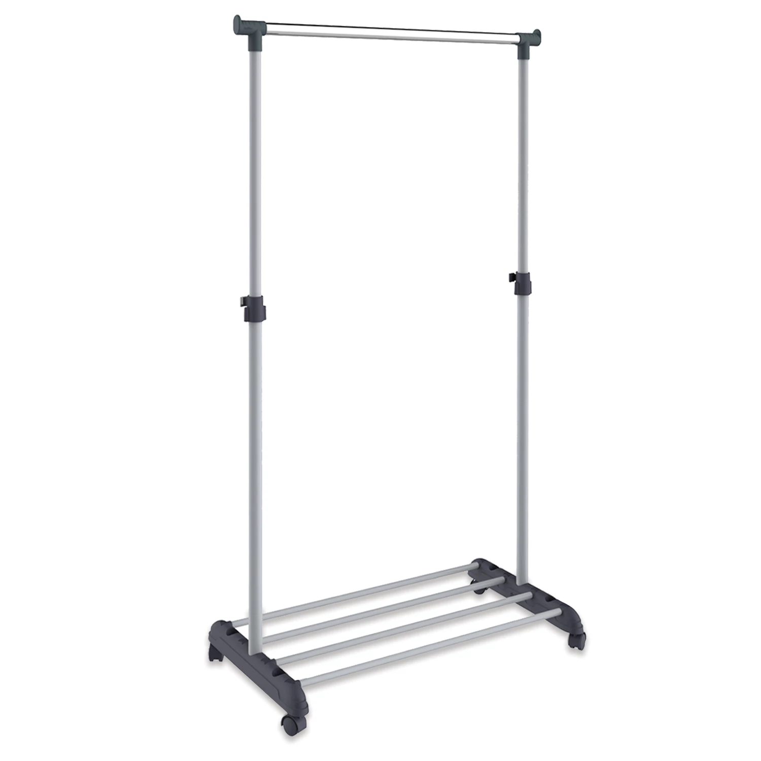 Вешалка для плечиков СН-4345 (в1660*ш860*г440мм), передвижная, пластик/металл, серая/хром,603589
