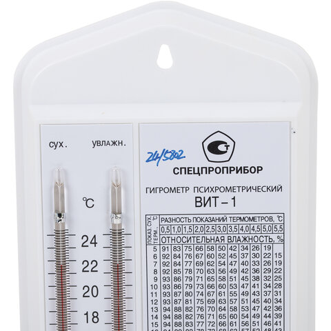 Гигрометр психрометрический ВИТ-1 с поверкой РФ, диапазон: от 0 до +25 °С 671341 - МСК «Форвард»