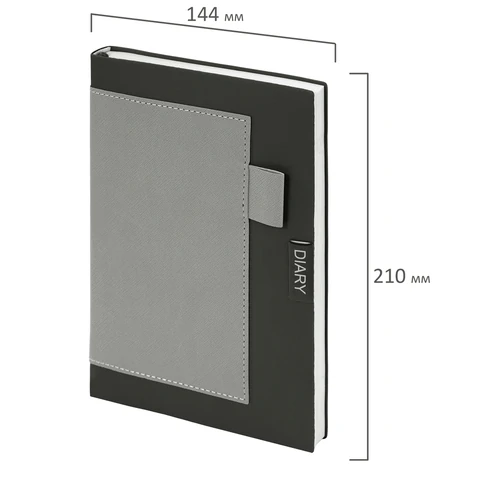 Ежедневник в наборе с ручкой А5, 144x210 мм, BRAUBERG "Style" под кожу, 160 листов, черный, 116860 - МСК «Форвард»
