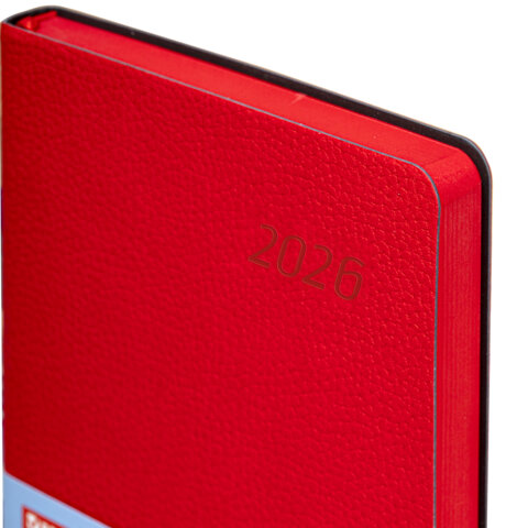 Ежедневник датированный 2026 А5 138x213 мм, BRAUBERG "Stylish", под кожу, гибкий, красный, 117103 - МСК «Форвард»